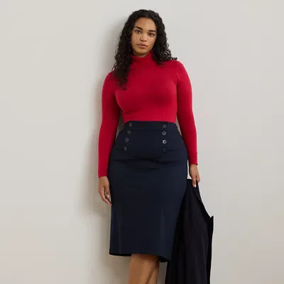 Lauren Woman Ponte Sailor Pencil Skirt In Lauren Navy