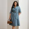 Lauren Woman Ralph Lauren Belted Denim Shirtdress