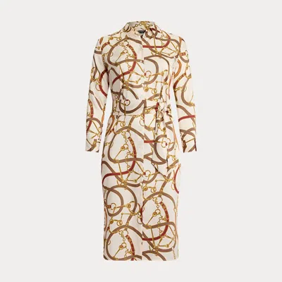 Lauren Woman Ralph Lauren Belting-print Twill Shirtdress In Multi