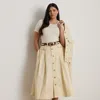 Lauren Woman Ralph Lauren Button-front Micro-sanded Twill Skirt