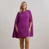 Lauren Woman Ralph Lauren Cape Georgette Cocktail Dress