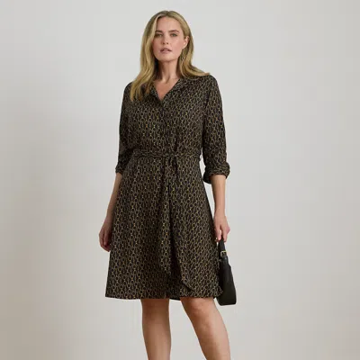 Lauren Woman Ralph Lauren Chain-print Crepe Shirtdress In Multi