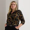 Lauren Woman Ralph Lauren Classic Fit Belting-print Crepe Shirt
