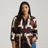 Lauren Woman Ralph Lauren Classic Fit Equestrian-print Twill Shirt In Multi