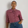 Lauren Woman Ralph Lauren Classic Fit Striped Charmeuse Shirt In Pattern