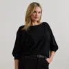 Lauren Woman Ralph Lauren Cotton-blend Dolman-sleeve Sweater