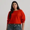 Lauren Woman Ralph Lauren Cotton-blend Dolman-sleeve Sweater