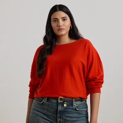 Lauren Woman Ralph Lauren Cotton-blend Dolman-sleeve Sweater