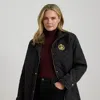 Lauren Woman Ralph Lauren Crest-patch Quilted Funnelneck Jacket In Black