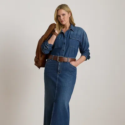 Lauren Woman Ralph Lauren Denim Midi Skirt