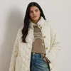 Lauren Woman Ralph Lauren Diamond-quilted Mockneck Jacket In White