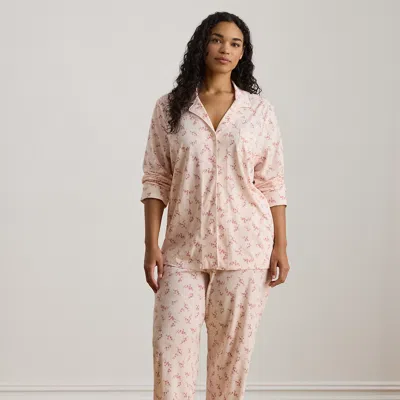 Lauren Woman Ralph Lauren Floral Cotton-blend-jersey Sleep Set In Pink