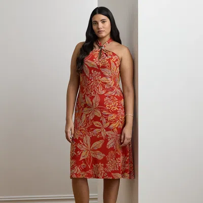 Lauren Woman Ralph Lauren Floral Georgette Halter Dress