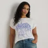 Lauren Woman Ralph Lauren Graphic Cotton-modal Jersey Tee In White