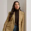 Lauren Woman Ralph Lauren Herringbone Linen-blend Tweed Blazer