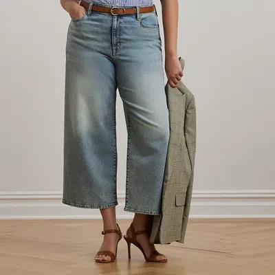 Lauren Woman Ralph Lauren High-rise Wide-leg Cropped Jean