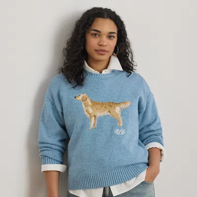 Lauren Woman Ralph Lauren Intarsia-knit Golden Retriever Sweater