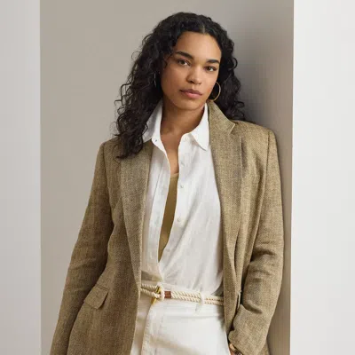 Lauren Woman Ralph Lauren Linen Herringbone Blazer