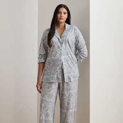 Lauren Woman Ralph Lauren Paisley Cotton-blend Jersey Sleep Set In Multi