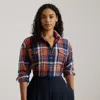 Lauren Woman Ralph Lauren Plaid Cotton Twill Shirt In Multi