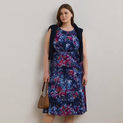 Lauren Woman Ralph Lauren Print Twist-front Jersey Dress