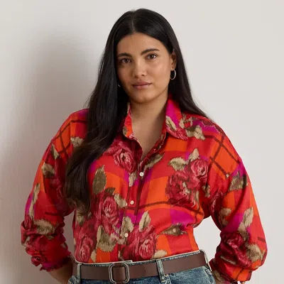 Lauren Woman Ralph Lauren Relaxed Fit Floral Linen Shirt