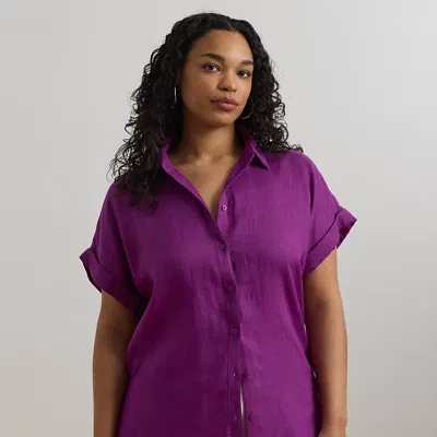 Lauren Woman Ralph Lauren Relaxed Fit Linen Short-sleeve Shirt