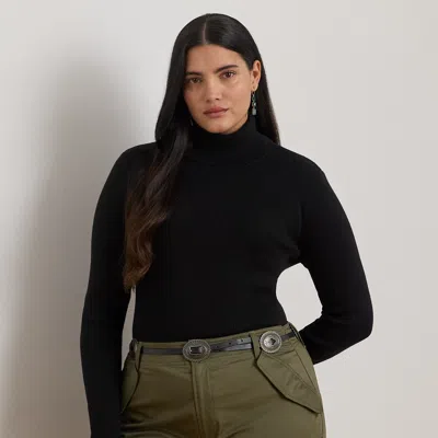 Lauren Woman Ribbed Turtleneck Sweater In Polo Black
