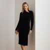 Lauren Woman Ralph Lauren Ruched Velvet Asymmetrical Dress In Black