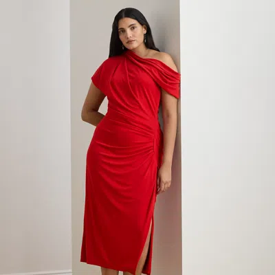 Lauren Woman Ralph Lauren Stretch Jersey Off-the-shoulder Dress In Red