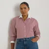 Lauren Woman Ralph Lauren Striped Cotton Broadcloth Shirt In Multi