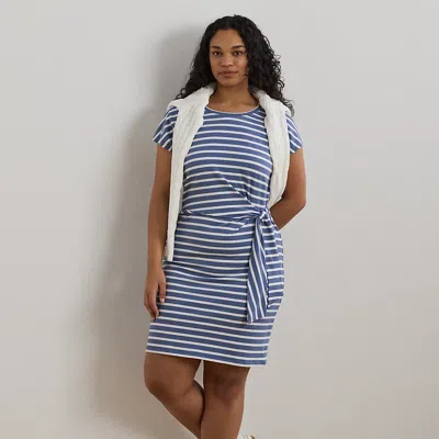 Lauren Woman Ralph Lauren Striped Tie-front Jersey Dress