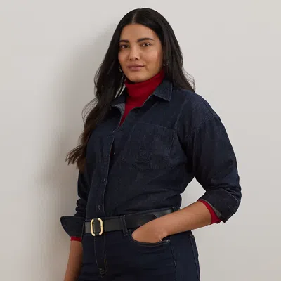 Lauren Woman Relaxed Fit Denim Shirt In Rinse Wash