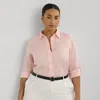 Lauren Woman Relaxed Fit Linen Roll Tab-sleeve Shirt In Pink Opal