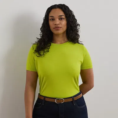 Lauren Woman Short-sleeve Sweater In Lime Chartreuse