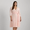 Lauren Woman Surplice Jersey Dress In Pink Opal