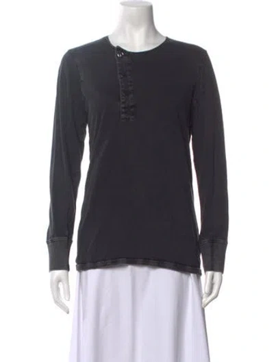Pre-owned Laurence Bras Crew Neck Long Sleeve Top In Grey