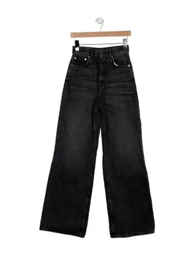 Pre-owned Laurence Bras High-rise Wide Leg Jeans In Black
