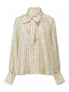Laurence Bras Ivory Polka Dot Shirt In Brown