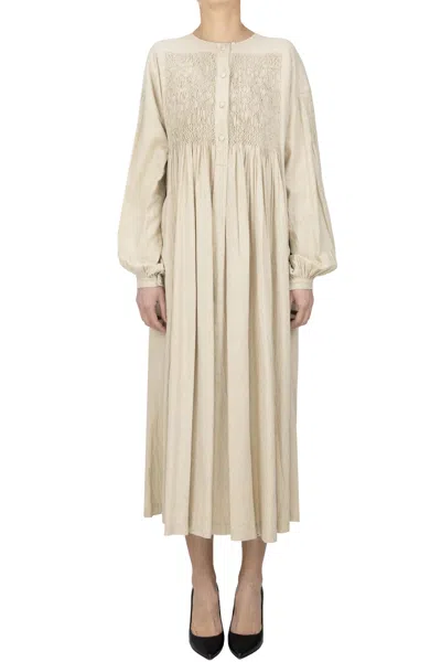 Laurence Bras Linen Blend Long Dress In Neutral
