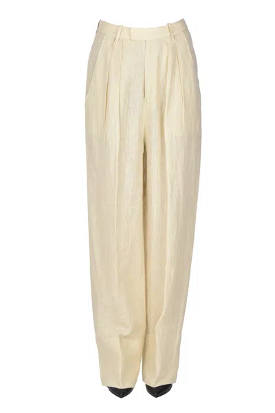 Laurence Bras Linen Trousers In Neutral