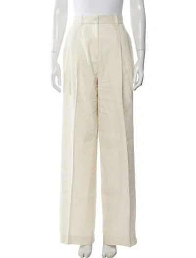 Pre-owned Laurence Bras Linen Wide Leg Pants In Neutral