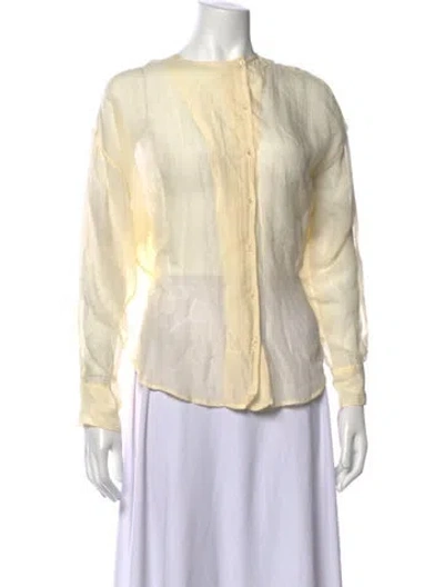 Pre-owned Laurence Bras Long Sleeve Blouse In Neutrals