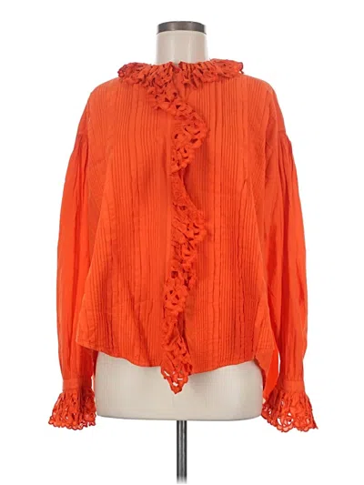 Pre-owned Laurence Bras Long Sleeve Blouse In Orange