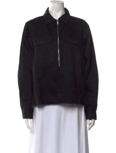 Pre-owned Laurence Bras Long Sleeve Button-up Top In Black