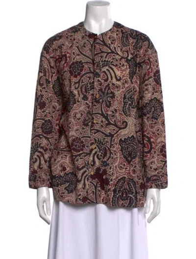 Pre-owned Laurence Bras Paisley Print Long Sleeve Top In Multi