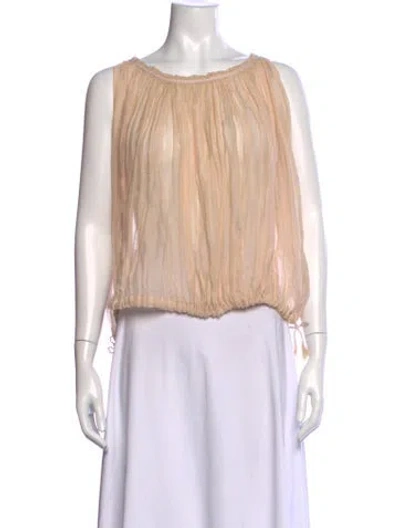 Pre-owned Laurence Bras Scoop Neck Sleeveless Blouse In Neutrals