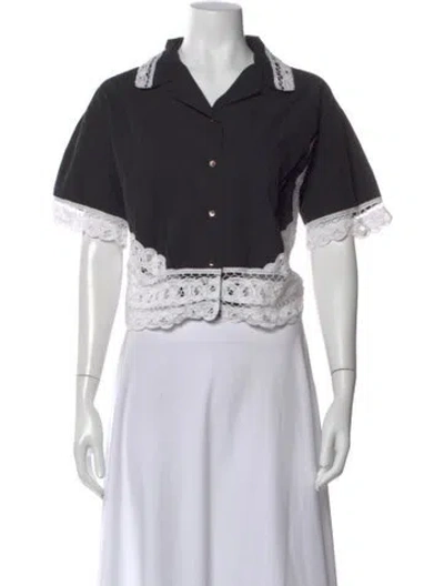Pre-owned Laurence Bras Short Sleeve Blouse In Black
