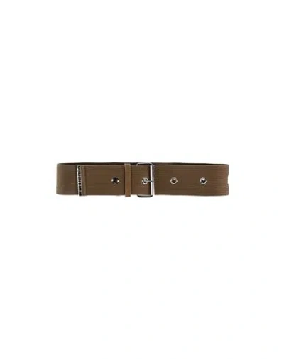 Laurence Bras Woman Belt Military Green Size 32 Textile Fibers, Soft Leather