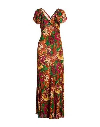 Laurence Bras Woman Maxi Dress Rust Size 6 Viscose In Red